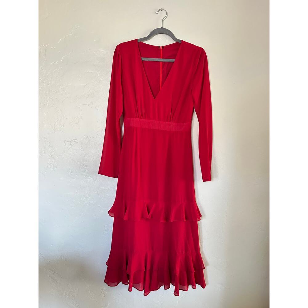 Lulus Red Ruffles Midi Dress - Picture 5 of 6
